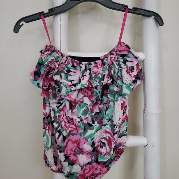 Kirra Strapless Floral Top Sz S - Picture 1 of 5
